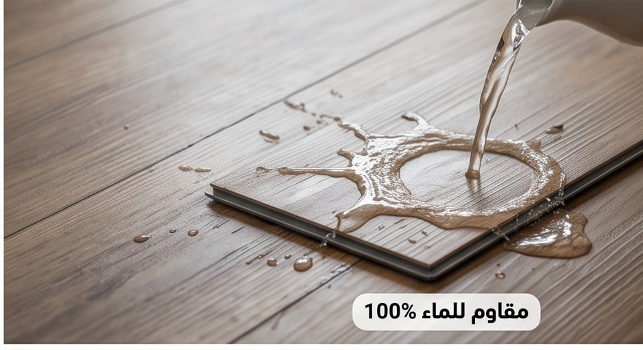 باركيه SPC ضد الماء للحمامات والمطابخ في الرياض . تركيب باركيه بالرياض .
